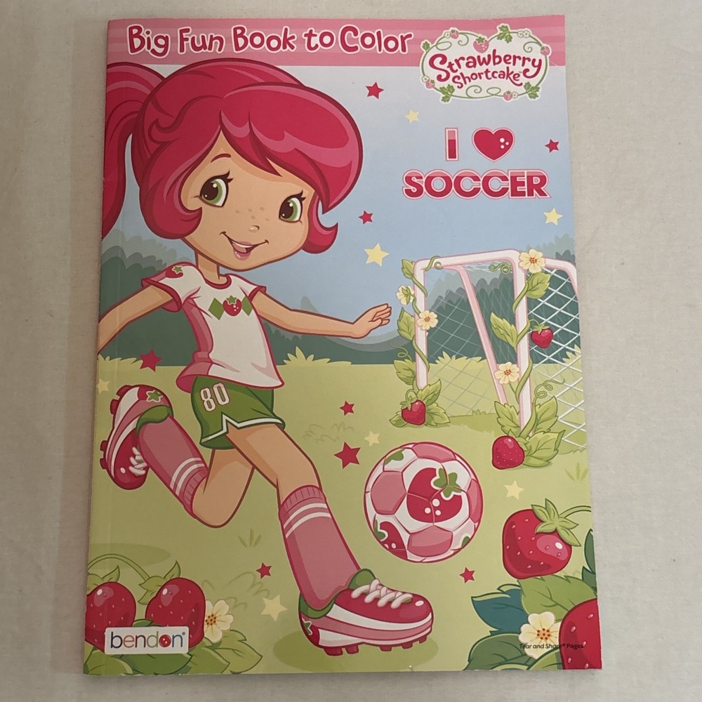 2016 Strawberry Shortcake Big Fun Book To Color I ❤️ Soccer Coloring Book Bendon